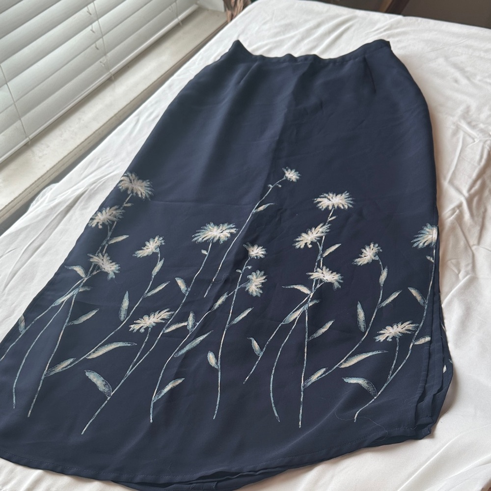Emma James Navy Floral Maxi Skirt